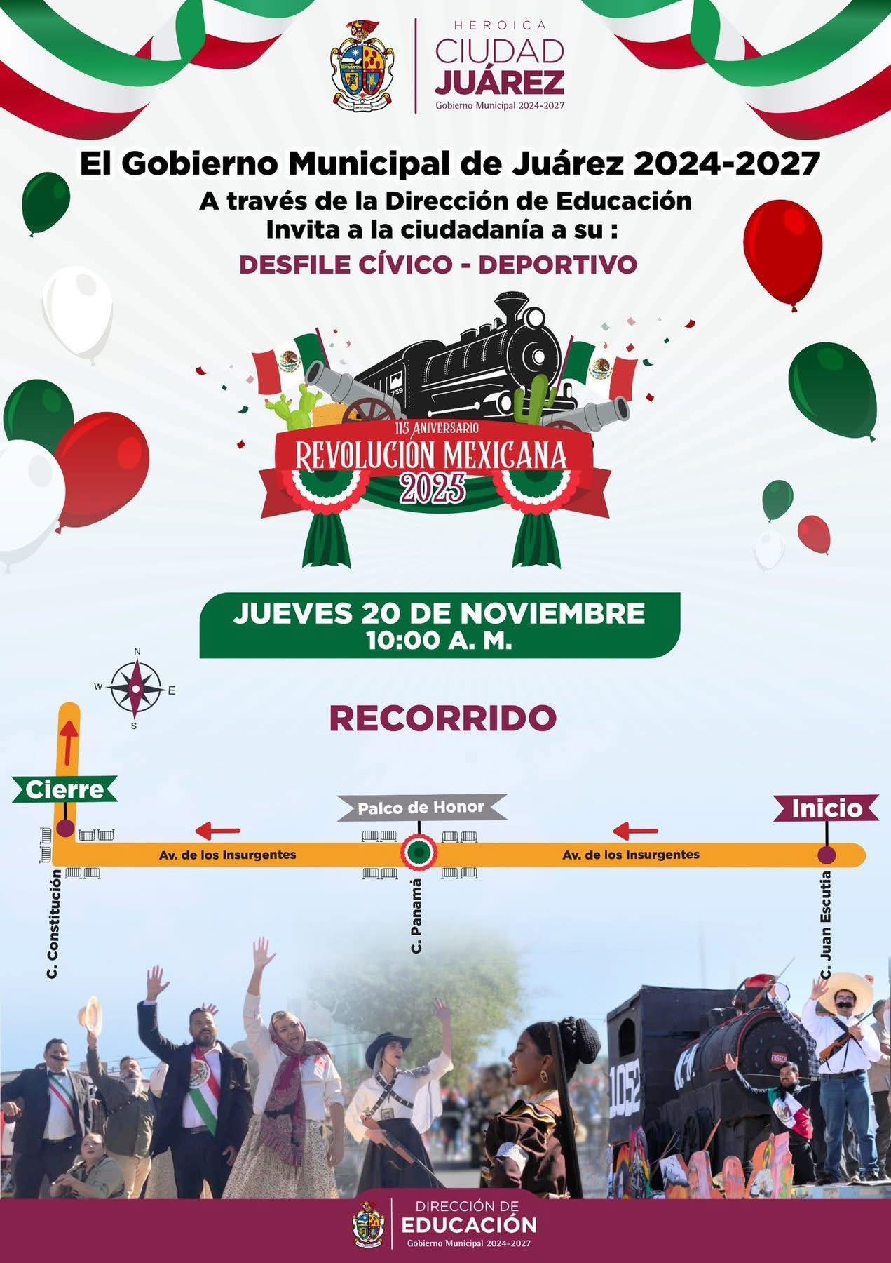 Desfile en conmemoración al “115 Aniversario de la Revolución Mexicana”